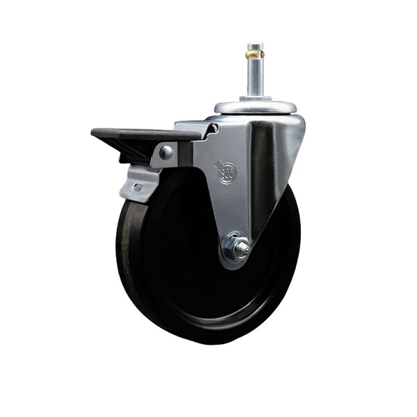5'' Phenolic Wheel Swivel 7/16'' Grip Ring Stem Caster with Brake